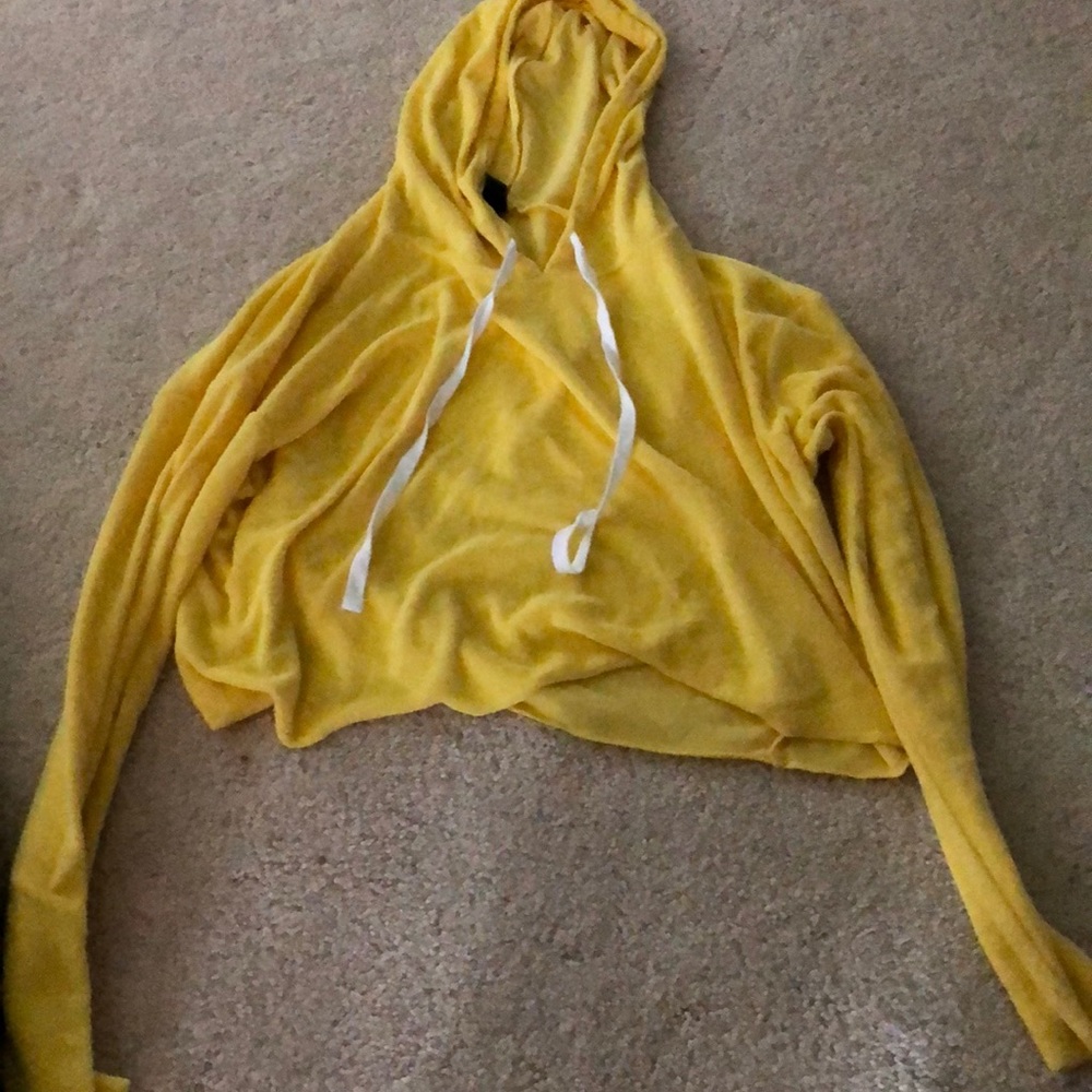 Yellow active wear light weight hoodie